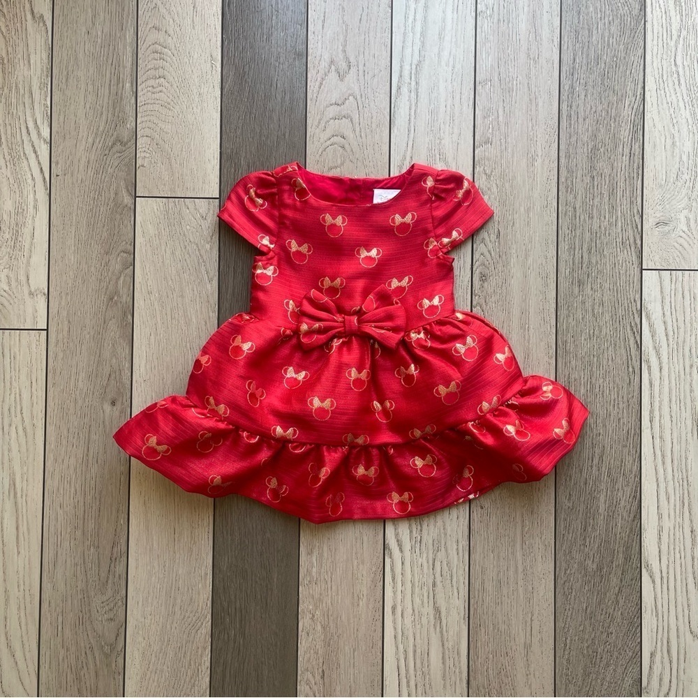 Disney Baby Red Dress with Gold Details